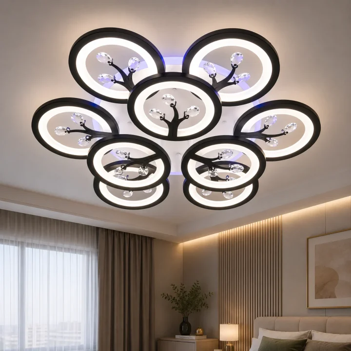 Люстра 8135/6+3BK LED 3color d