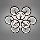 Люстра 8135/6+3BK LED 3color d