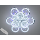 Сучасна LED люстра Dasha 8135/6+3HR LED 3color хром для вітальні з димером і пультом 64 см