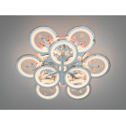 Сучасна LED люстра Dasha 8135/6+3HR LED 3color хром для вітальні з димером і пультом 64 см