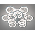 Сучасна LED люстра Dasha 8135/6+3HR LED 3color хром для вітальні з димером і пультом 64 см