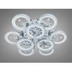 Сучасна LED люстра Dasha 8135/6+3HR LED 3color хром для вітальні з димером і пультом 64 см