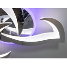 Люстра стельова LED Diasha 8146/3HR, 45W, 3200K-6500K, хром, сучасний стиль для дому, з пультом, акриловий плафон