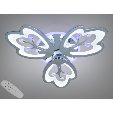 Стельова LED люстра Diasha 8148/3HR LED 3color хром 60Вт пульт димер