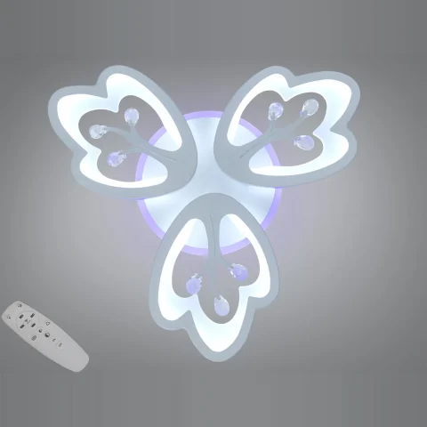 Стельова LED люстра Diasha 8148/3WH LED 3color біла 60 Вт, пульт, димер