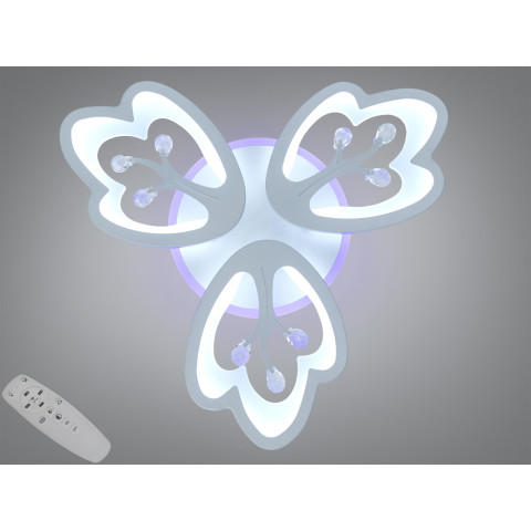 Стельова LED люстра Diasha 8148/3WH LED 3color біла 60Вт пульт димер