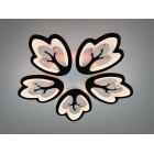 Стельова LED люстра Diasha 8148/5BK LED 3color чорна 5 пелюсток пульт димер