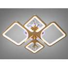 Стельова LED-люстра Diasha 8157/2+2G 83W, 68×49×12 см, 3 кольори світла, золото
