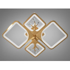 Стельова LED-люстра Diasha 8157/2+2G 83W, 68×49×12 см, 3 кольори світла, золото