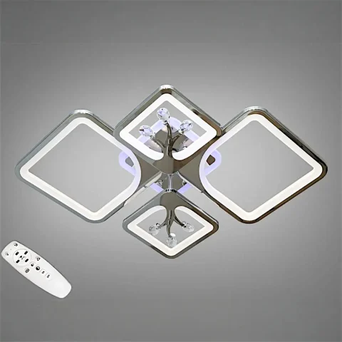 Сучасна стельова LED-люстра Diasha 8157/2+2HR LED 3color dimmer, 83W, 4565 lm, димер