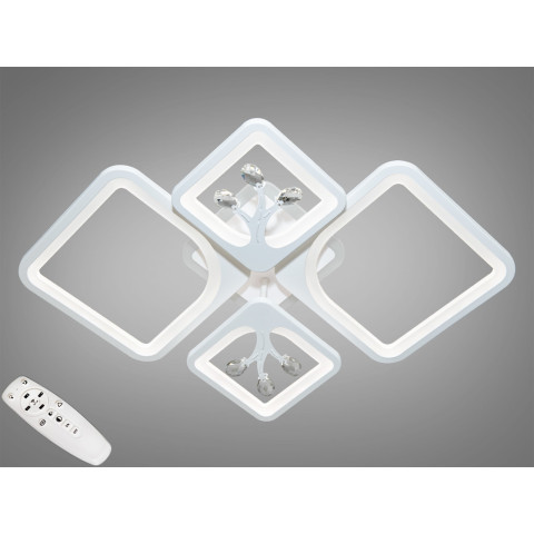 Стельовий світильник LED Diasha 8157/2+2WH, 100W, 3200K-6000K, білий метал, сучасний стиль з пультом