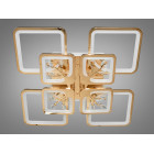 Стельова LED-люстра Diasha 8157/4+4G 190W, 60×60×12 см, 3 кольори світла, диммер, пульт