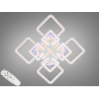 Стельова LED-люстра Diasha 8157/4+4WH 190W, 60×60×12 см, 3 кольори світла, диммер, пульт