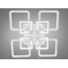 Стельова LED-люстра Diasha 8157/4+4WH 190W, 60×60×12 см, 3 кольори світла, диммер, пульт