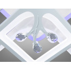 Стельова LED-люстра Diasha 8157/4+4WH 190W, 60×60×12 см, 3 кольори світла, диммер, пульт