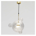 Світлодіодна підвісна люстра Artlight 81617/300-3GD з центральною скляною кулею та трьома декоративними кулями, 15W