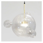 Світлодіодна підвісна люстра Artlight 81617/300-3GD з центральною скляною кулею та трьома декоративними кулями, 15W