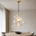 Світлодіодна підвісна люстра Artlight 81617/300-5GD з центральною скляною кулею та п'ятьма декоративними кулями, 15W Світлодіодна підвісна люстра Artlight 81617/300-5GD з центральною скляною кулею та п'ятьма декоративними кулями, 15W