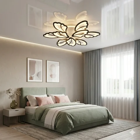 Стельова LED-люстра Diasha 8166/6+3BK, чорна, 9 модулів, 140 Вт, 75 см, до 20 м²