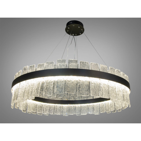 Стельова люстра LED Diasha 817/800PB 817, 190W, чорний кришталь, регульована висота, для вітальні, коридору, спальні
