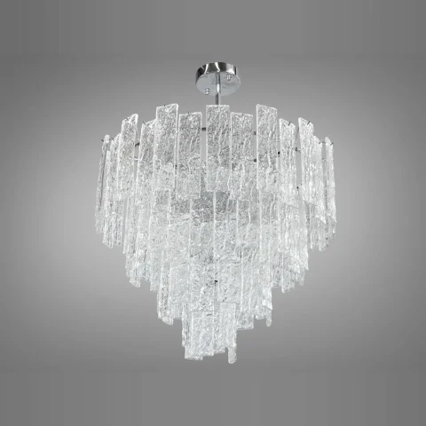 Люстра стельова Diasha 818/600CH, 10×E14, хром, кришталь, сучасний стиль, висота 75 см, діаметр 60 см