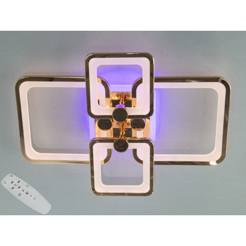 Люстра стельова LED Diasha 8208/4G, 76W, 3200K/4100K/6500K, золото, сучасний стиль для дому