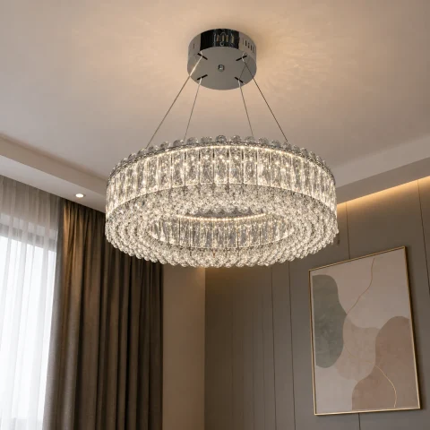 Кришталева підвісна LED люстра Diasha 8693-500CH у хромі Кришталева підвісна LED люстра Diasha 8693-500CH у хромі