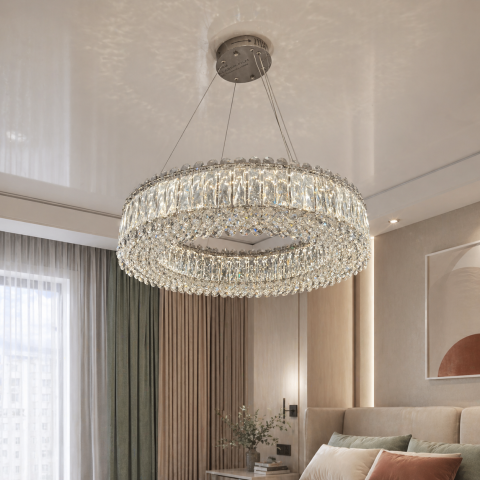 Кришталева підвісна LED-люстра Linisoln 8693-600 70W 60 см до 17 м2