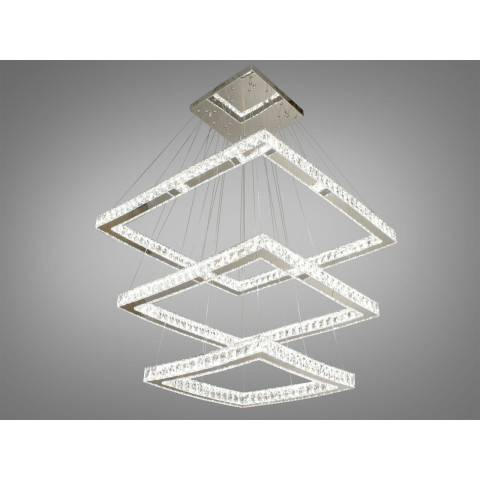 Світильник підвісний LED Diasha 8787-3A/810+650+490 165W, хром, сучасний стиль, регульована висота, пульт ДУ