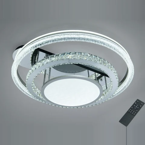 Стельова люстра LED Diasha 8818/800+600+400 хром (195W) 10725 lm, 20 см