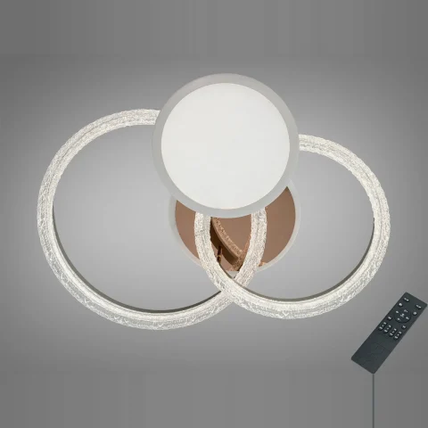 Стельова LED люстра Diasha 8819/500+400+300, золото, 95W, пульт, 3 режими (3 кільця)