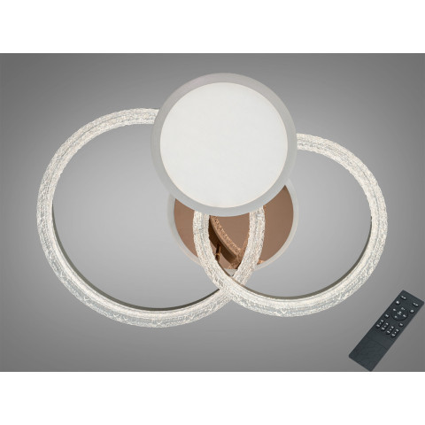 Стельова LED люстра Diasha 8819/500+400+300 золото 95W пульт 3 кільця 3 режими