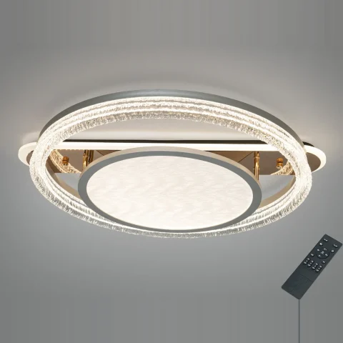 Стельова LED люстра Diasha 8819/600+400 золото 100W пульт