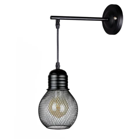 Бра настінне Levistella 907W004F2-1 BK, E27, чорний метал, для дому та зала
