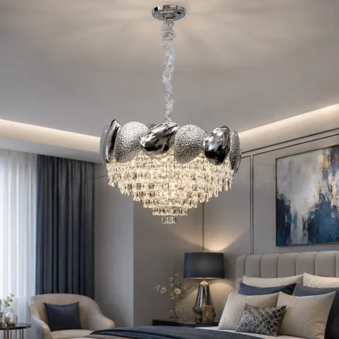 Компактна кришталева люстра Artlight 8836/50CH, хром, 11 ламп E14, Ø49 см, від 10-18 м²