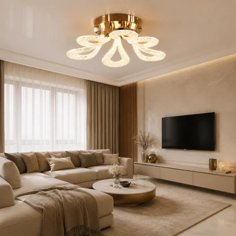 Світлодіодна люстра Splendid Ray L1656/6 LED (GD), золото, білий, 120 Вт, від 11-19 м²