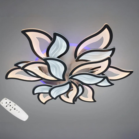 Розкішна стельова LED-люстра для вітальні Diasha 9033/6+3BK LED 3color, чорна, 220 W, 95 см