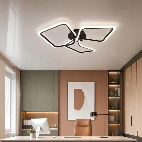 Чорна стельова LED люстра з 3 геометричними контурами Artlight 2406-3L-BK