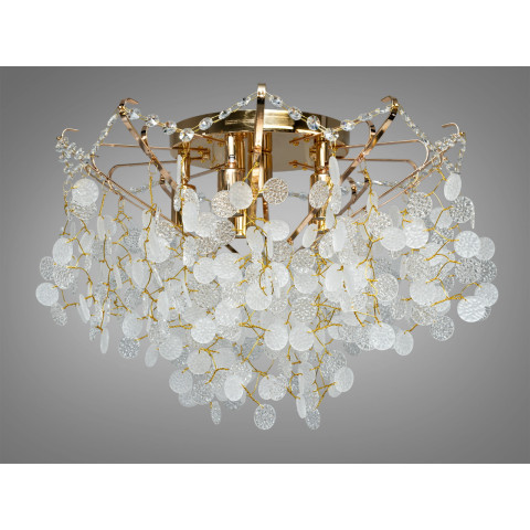 Стельова хрустка люстра Diasha 9334/6G золото 6xE14 16 м2