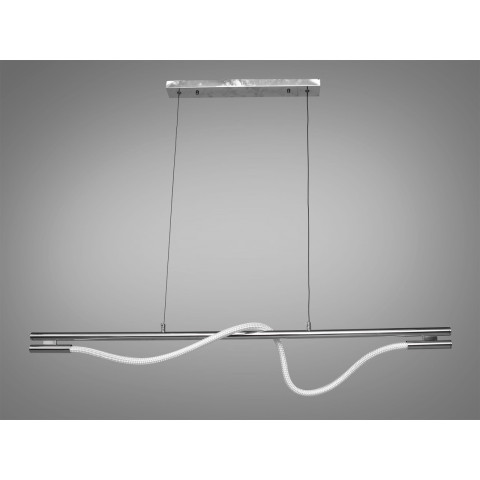 Люстра стельова LED Diasha 9609-L1200CH Мотузка, 15W, хром, сучасний стиль для коридору, вітальні, кухні