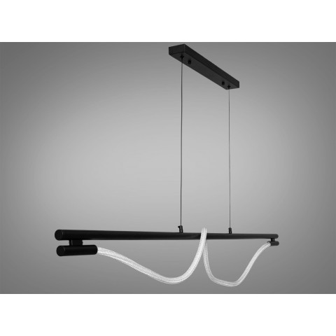 Люстра стельова LED Diasha 9609-L1600BK Шланг, 20W, чорна, регульована висота, сучасний стиль для коридору, вітальні, спальні