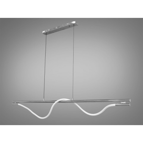 Люстра стельова LED Diasha 9609-L1600CH Шланг, 20W, срібляста, регульована висота, для ресторану та інтер'єру