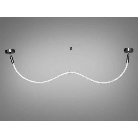 Люстра стельова LED Diasha 9610-1500BHR Мотузка, 17W, чорний хром, сучасний стиль для коридору, вітальні, спальні, кухні
