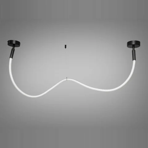 Підвісна LED-люстра Diasha 9610-1500BK «Мотузка», 17W, 935 лм, чорна, для низьких стель