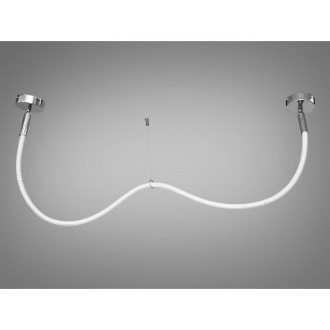 Стельова люстра LED Diasha 9610-1500CH Мотузка, 17W, срібна, сучасний стиль для вітальні, кухні, офісу