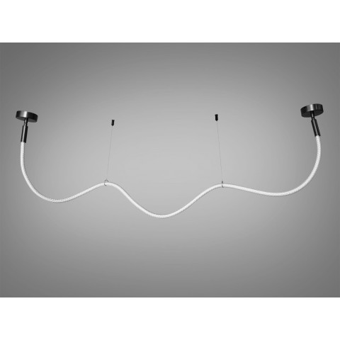 Люстра стельова LED Diasha 9610-2000BHR Шланг, 22W, чорний хром, сучасний стиль для коридору, вітальні, спальні, кухні