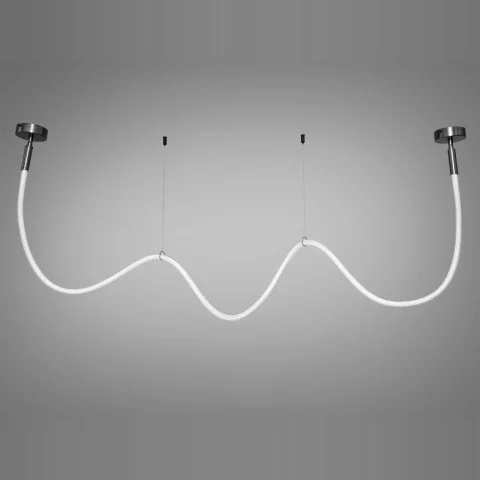 Люстра підвісна LED Diasha 9610-2500BHR «Шланг», 28W, чорний хром, 3200K, IP20
