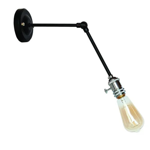 Бра настенное Levistella 752WT1501-1, E27, 60W, черное с хромированным патроном