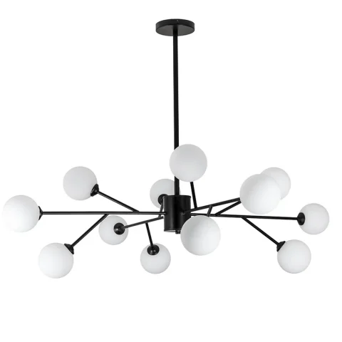 Люстра лофт з білими кулями Levistella 7529806-12 BK+WH