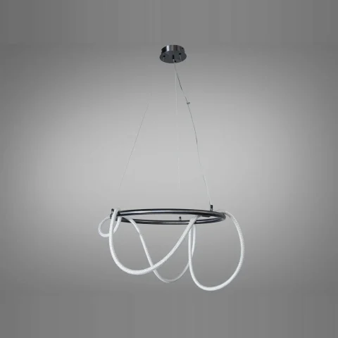 Стельова люстра LED Diasha 9752-D600BHR 4100K Ropelight, 32W, чорний хром, підвісна